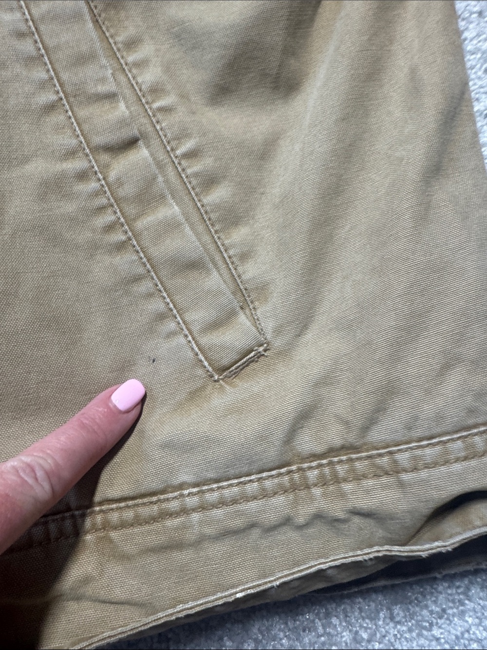 AMERICAN EAGLE MENS XL KHAKI CANVAS CHORE FIELD JACKET COAT CORDUROY COLLAR WORK - Picture 11 of 17